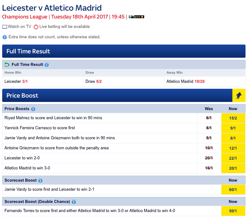 Skybet Football Price Boost