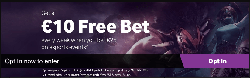 eSports Free Bet Betway