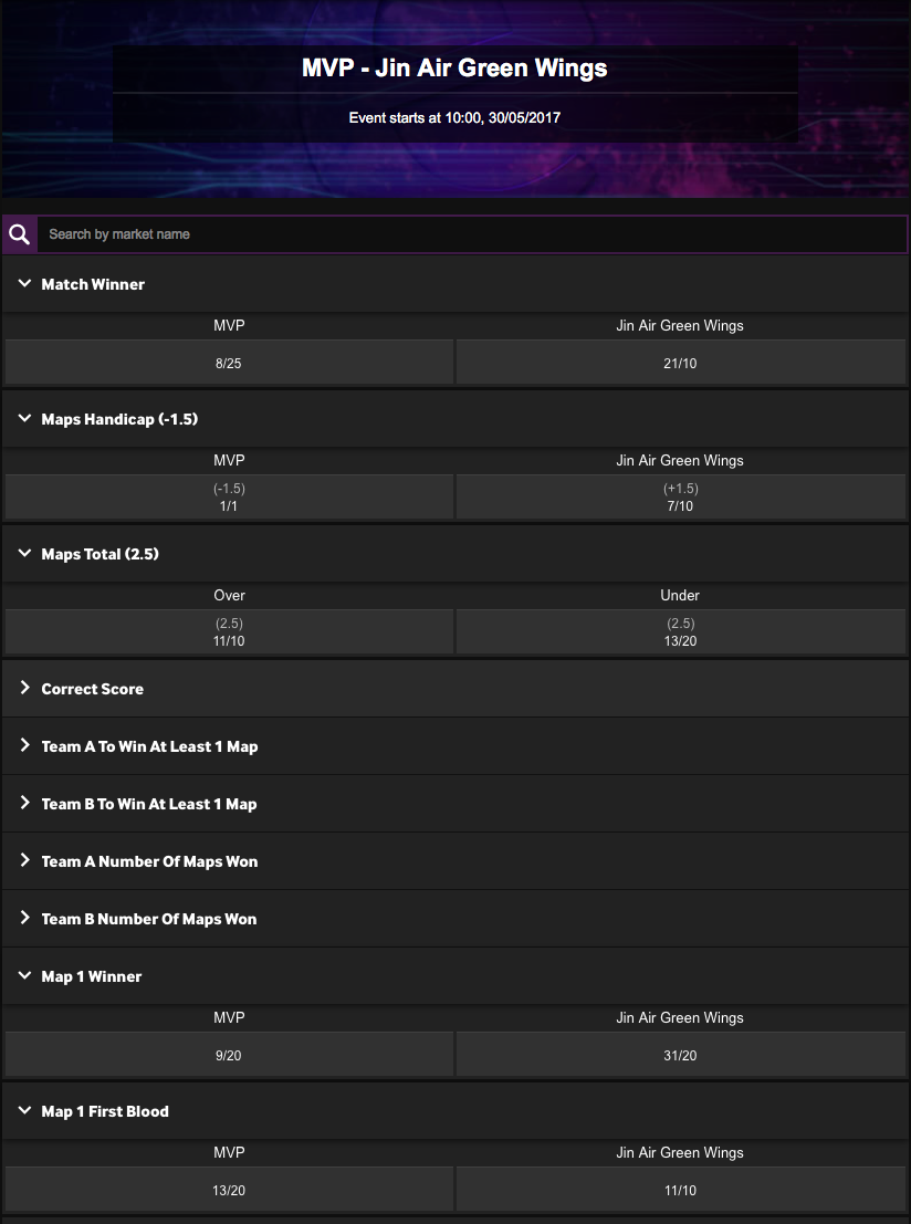 Betway: LoL betting - MVP vs. Wings