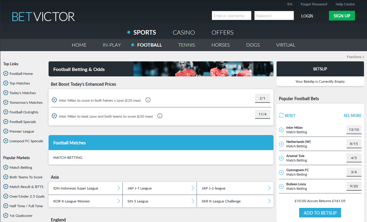 BetVictor Website 2017