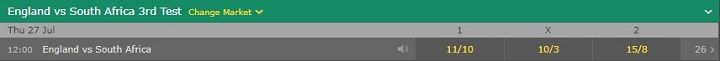Odds England v South Africa