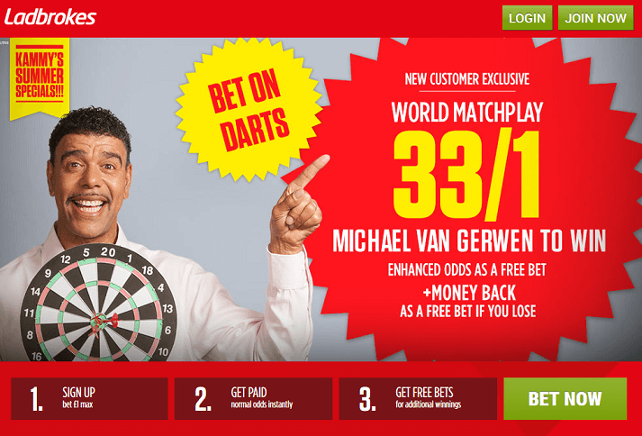 Ladbrokes Darts Offer 33 to 1