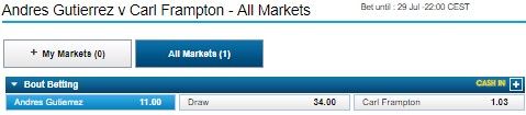odds Featherweight boxing William Hill