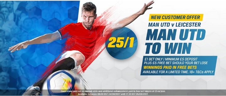 Coral new customer offer Man Utd v Leicester