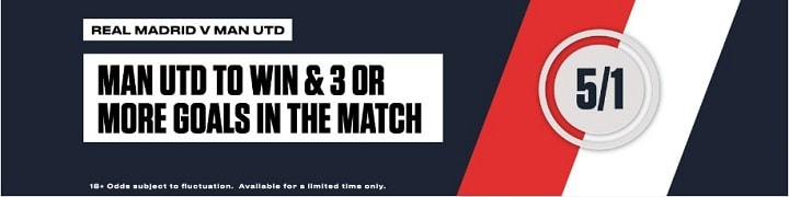 Real v Manchester Utd Ladbrokes offer