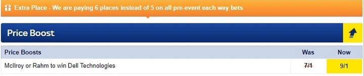Dell Technologies Championship 6 SkyBet offer