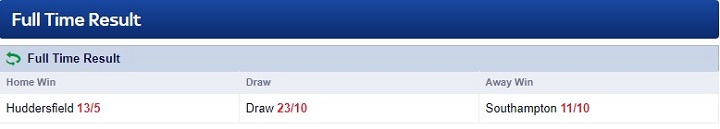 Huddersfield v Southhampton Skybet odds