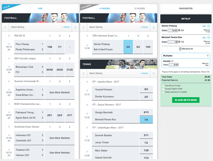 BetVictor Live Betting