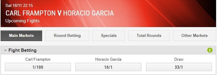 Frampton v Garcia 1 Ladbrokes odds