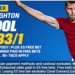 Coral New Customer Offer – Liverpool to Beat Brighton 33/1