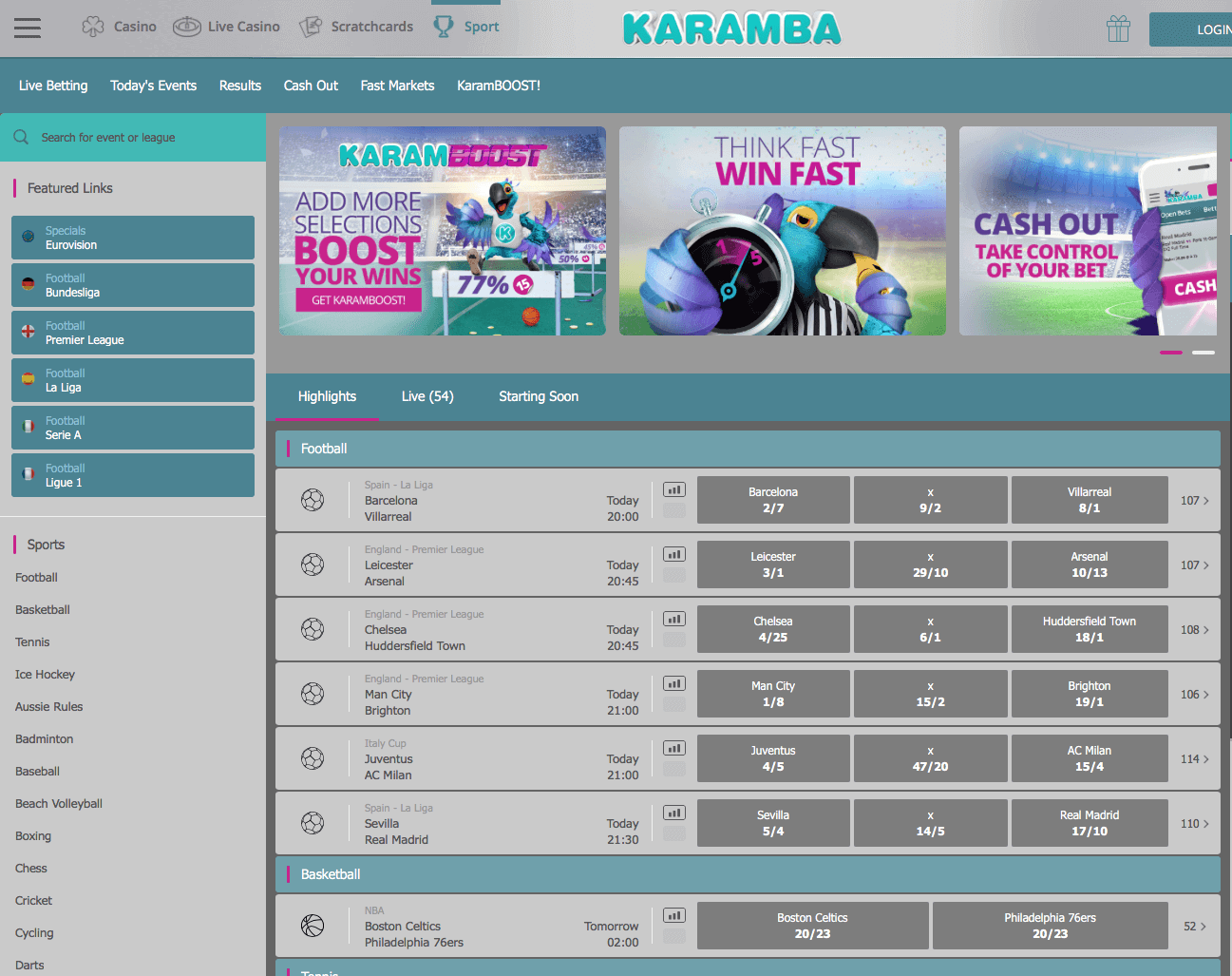 Karamba Sports Website