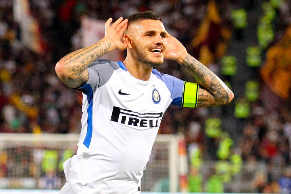 Mauro Icardi playing for Inter Milan