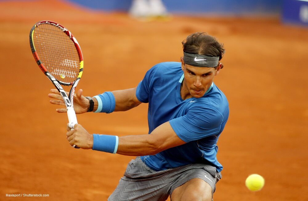 Spanish tennis player Rafa Nadal in action