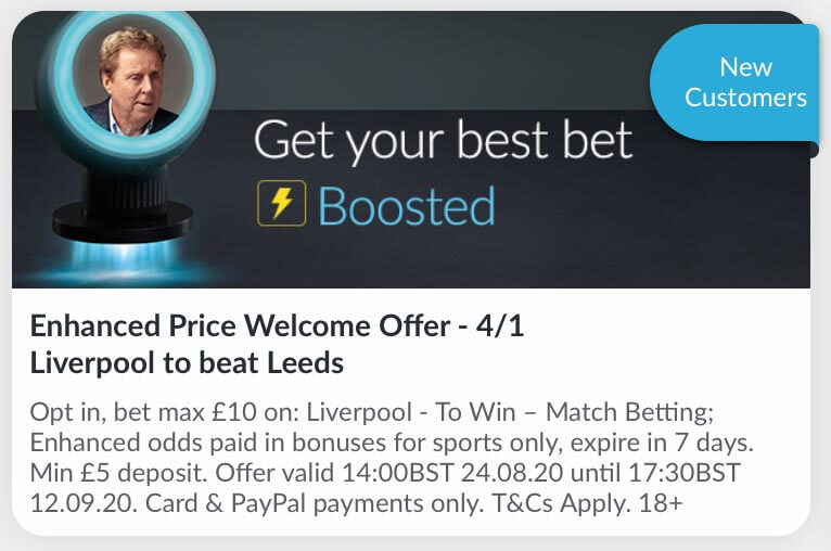 betvictor boost Liverpool beets Leeds1