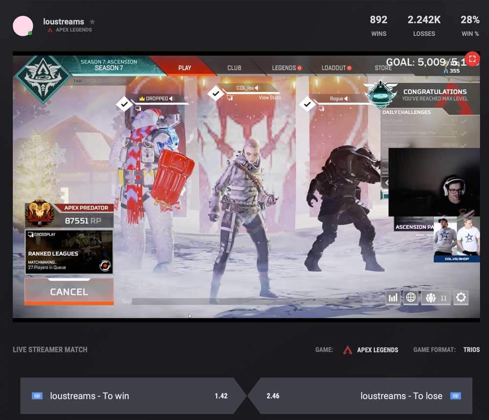 unikrn livestream