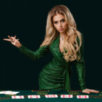 Girl,In,Stylish,Dress,Is,Showing,Something,,Leaning,On,Playing